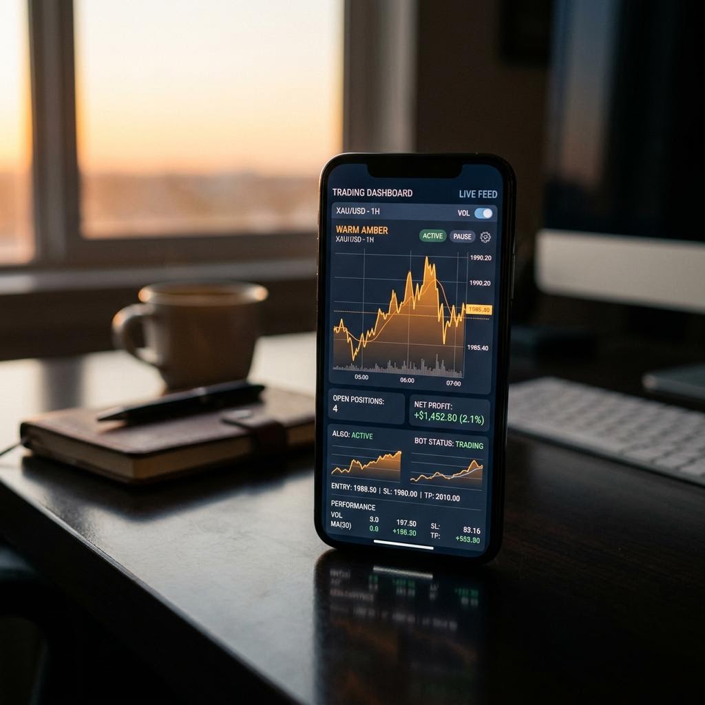 Wolfram Eichenhof AI Crypto Trading Platform Oberfläche auf Smartphone